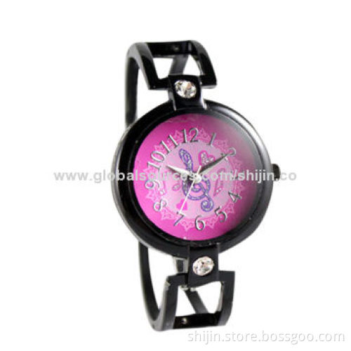 Fashion watch with Japan quartz movt for ladies, all alloy, new pink dial, OEM, made in China